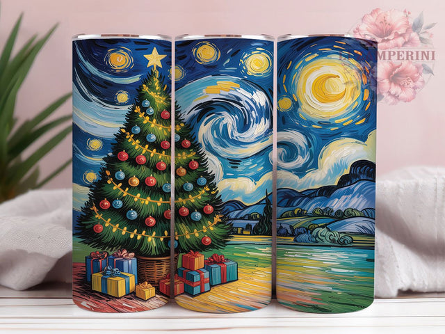 Seamless Christmas Tree Tumbler, Seamless Holiday Wrap, Winter Sublimation Design, Festive Tree Cup, 20Oz Skinny Tumbler Wrap, Seasonal Christmas Mug, Elegant Winter Design Sublimation Li Zamperini 