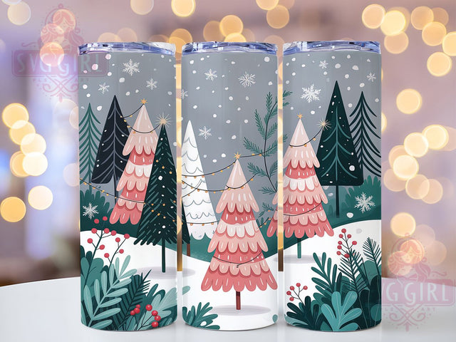 Seamless Christmas Tree Tumbler, Seamless Holiday Wrap, Winter Wonderland Sublimation, 20oz Christmas Tumbler, Festive Tree Art, Seasonal Mug Design, Snowy Forest Cup Sublimation SvggirlplusArt 