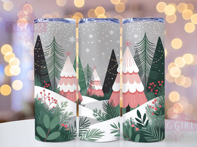 Seamless Christmas Tree Tumbler, Seamless Holiday Wrap, Winter Wonderland Sublimation, 20oz Christmas Tumbler, Festive Tree Art, Seasonal Mug Design, Snowy Forest Cup Sublimation SvggirlplusArt 