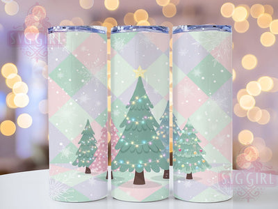 Seamless Christmas Tree Tumbler, Snowflake Winter Pattern, Holiday Winter Tumbler, 20Oz Wrap Design, Christmas Sublimation, Seamless Holiday Art, Winter Snowflake Theme Sublimation SvggirlplusArt 
