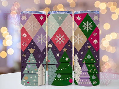 Seamless Christmas Tree Tumbler, Snowflake Winter Pattern, Holiday Winter Tumbler, 20Oz Wrap Design, Christmas Sublimation, Seamless Holiday Art, Winter Snowflake Theme Sublimation SvggirlplusArt 