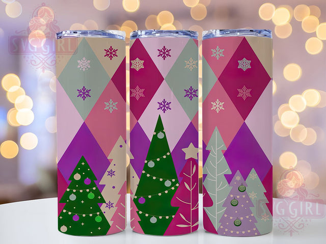 Seamless Christmas Tree Tumbler, Snowflake Winter Pattern, Holiday Winter Tumbler, 20Oz Wrap Design, Christmas Sublimation, Seamless Holiday Art, Winter Snowflake Theme Sublimation SvggirlplusArt 