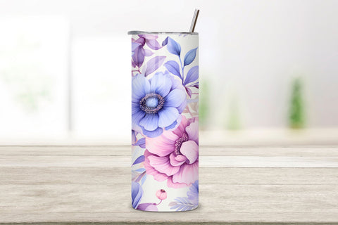 Seamless Design PNG, Watercolor Floral Tumbler Wrap Sublimation FloridPrintables 