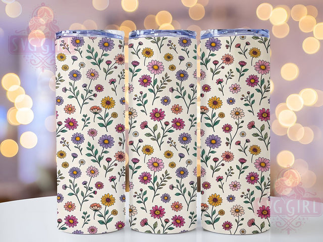 Seamless Ditsy Floral 20oz Tumbler, Ditsy Floral, Seamless Pattern, Pastel Design, Whimsical Charm, Romantic Style, 20oz Wrap, Sublimation Tumbler Sublimation SvggirlplusArt 