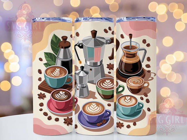 Seamless Espresso Coffee Lover Tumbler, Espresso Pattern Wrap, 20oz Tumbler Sublimation, Coffee Bean Design, Caffeine Lover Tumbler, Seamless Brew Wrap, Morning Java Sublimation Sublimation SvggirlplusArt 