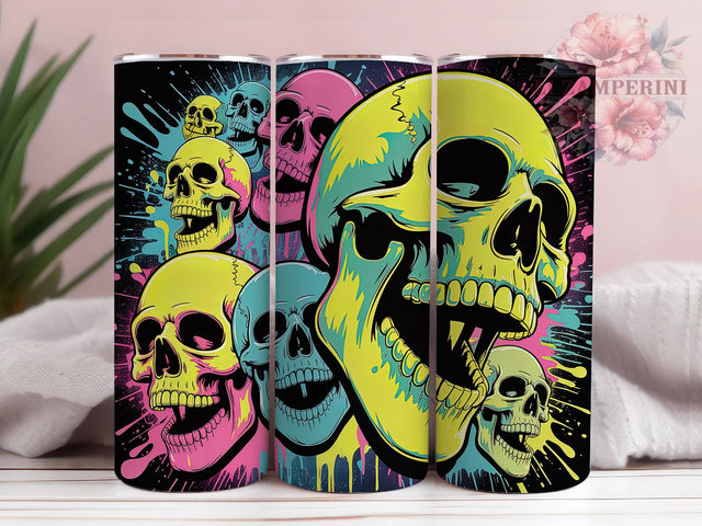 Seamless Gothic Skull Halloween Tumbler, Halloween Skull Wrap, Gothic Skull Sublimation, Dark Halloween Drinkware, Creepy Skull Cup, Spooky Skeleton Tumbler, Haunted Skull Wrap Sublimation Li Zamperini 