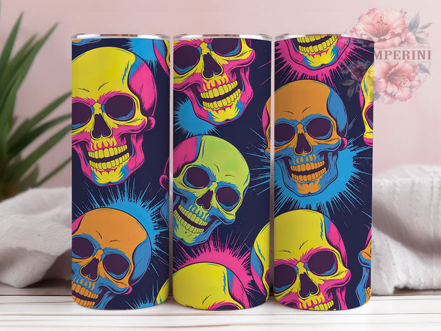 Seamless Gothic Skull Halloween Tumbler, Halloween Skull Wrap, Gothic Skull Sublimation, Dark Halloween Drinkware, Creepy Skull Cup, Spooky Skeleton Tumbler, Haunted Skull Wrap Sublimation Li Zamperini 