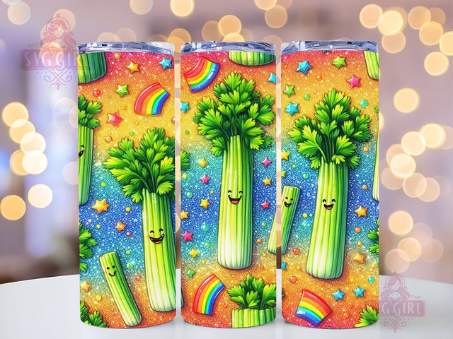 Seamless Green Celery 20oz Tumbler Wrap Sublimation Design, Straight Tapered Tumbler Wrap, Celery Tumbler Png, Instant Digital Download Sublimation SvggirlplusArt 