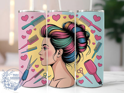 Seamless Hairstylist Boss Tumbler, Seamless Hairdresser Tumbler, Hair Boss 20oz Wrap, Sublimation Design, Salon Professional Gift, Barber Stylist Wrap, Beauty Industry Tumbler Sublimation ToriDesigns 