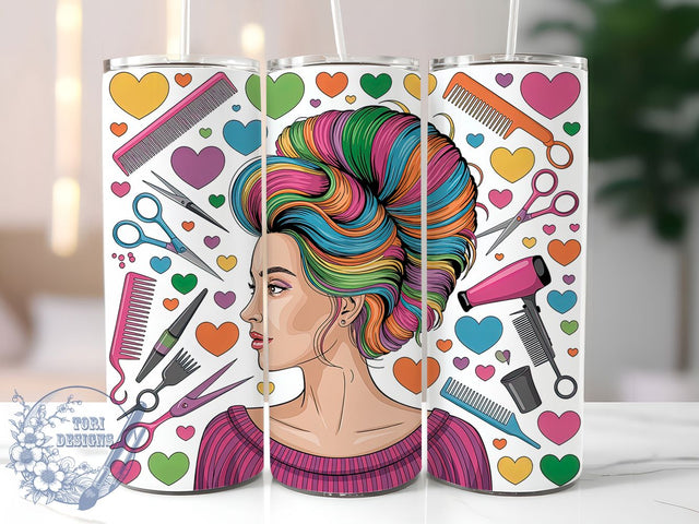 Seamless Hairstylist Boss Tumbler, Seamless Hairdresser Tumbler, Hair Boss 20oz Wrap, Sublimation Design, Salon Professional Gift, Barber Stylist Wrap, Beauty Industry Tumbler Sublimation ToriDesigns 