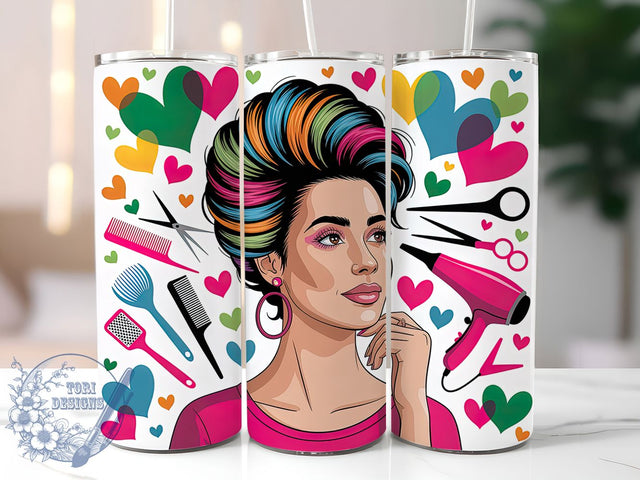 Seamless Hairstylist Boss Tumbler, Seamless Hairdresser Tumbler, Hair Boss 20oz Wrap, Sublimation Design, Salon Professional Gift, Barber Stylist Wrap, Beauty Industry Tumbler Sublimation ToriDesigns 