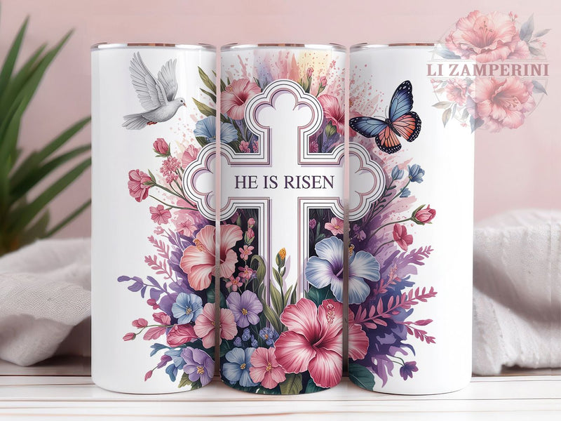 Seamless He Is Risen Tumbler, Seamless Christian Tumbler, Stylish 20oz Wrap, Sublimation Design, Trendy Gift Idea, Faith Cross Wrap, Inspirational Easter Tumbler Sublimation Li Zamperini 