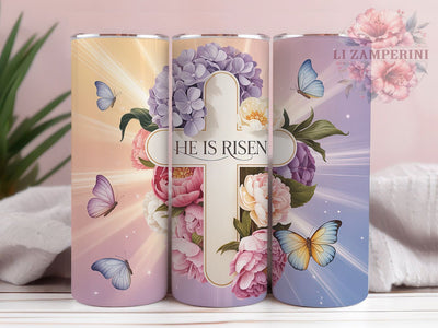 Seamless He Is Risen Tumbler, Seamless Christian Tumbler, Stylish 20oz Wrap, Sublimation Design, Trendy Gift Idea, Faith Cross Wrap, Inspirational Easter Tumbler Sublimation Li Zamperini 