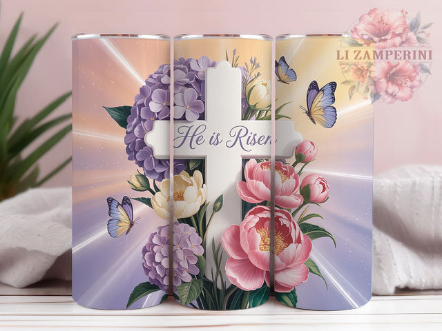 Seamless He Is Risen Tumbler, Seamless Christian Tumbler, Stylish 20oz Wrap, Sublimation Design, Trendy Gift Idea, Faith Cross Wrap, Inspirational Easter Tumbler Sublimation Li Zamperini 