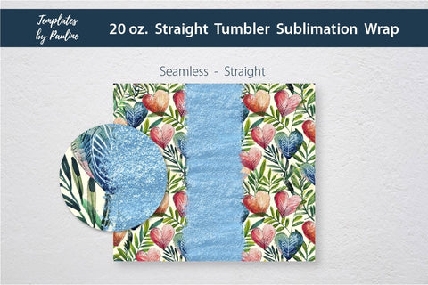 Seamless Heart Tumbler Wrap, Add Your Text Sublimation Templates by Pauline 