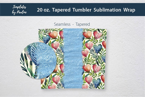 Seamless Heart Tumbler Wrap, Add Your Text Sublimation Templates by Pauline 