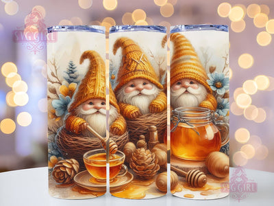 Seamless Honey Bee Gnome Tumbler Wrap, Instant Digital Download, 300 DPI PNG, Sublimation Design for 2030oz, Straight and Tapered Tumbler Sublimation SvggirlplusArt 