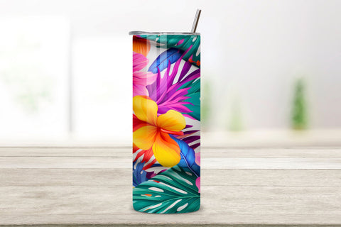 Seamless Jungle Blossom Tumbler Wrap, Floral PNG Sublimation FloridPrintables 