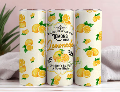 Seamless Lemonade Tumbler Sublimation Digital Design Download Png, Sublimation Digital Full Wrap Design Sublimation PixelChick 