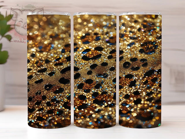 Seamless Leopard Glitter Tumbler, Seamless Leopard, Glitter Animal Print, Glam Tumbler, Bold Pattern, 20oz Tumbler, Sublimation Design Sublimation Lara' s Designs 
