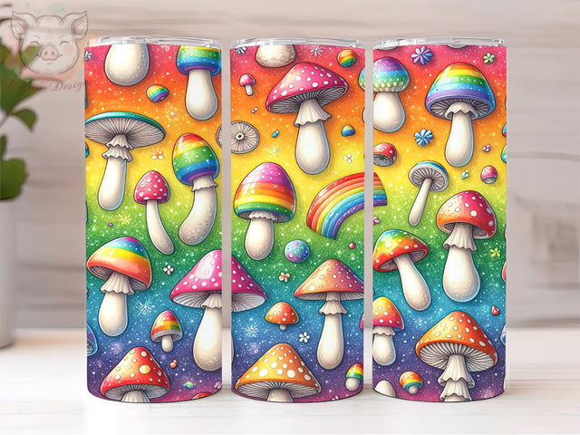 Seamless Mushroom 20oz Tumbler Png, Straight & Tapered Tumbler Png, Mushroom Tumbler Png, Digital Download PNG Sublimation Lara' s Designs 