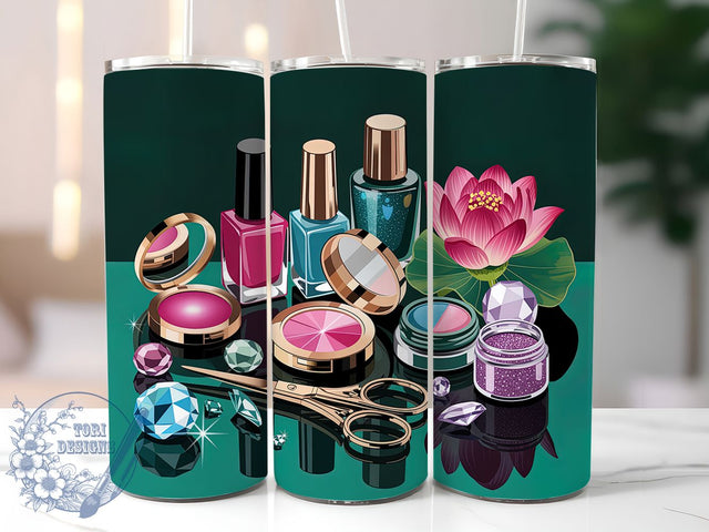 Seamless Nail Artist Tumbler, Seamless Nail Artist Tumbler, 20oz Tumbler Wrap, Sublimation Design, Manicurist Gift, Nail Art Wrap, Salon Professional Tumbler Sublimation ToriDesigns 