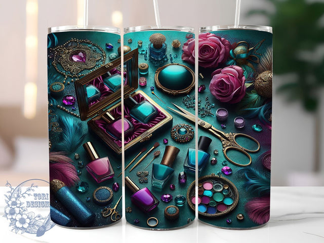 Seamless Nail Artist Tumbler, Seamless Nail Artist Tumbler, 20oz Tumbler Wrap, Sublimation Design, Manicurist Gift, Nail Art Wrap, Salon Professional Tumbler Sublimation ToriDesigns 