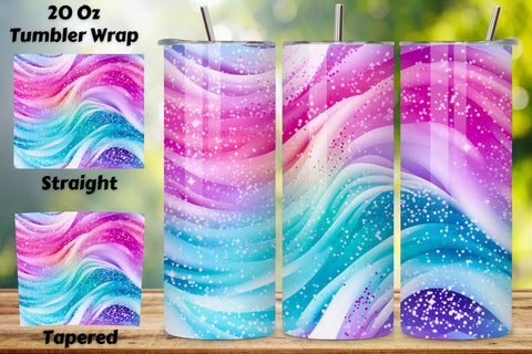 Seamless Ombre Glitter Tumbler Wrap, seamless wrap png Sublimation FloridPrintables 