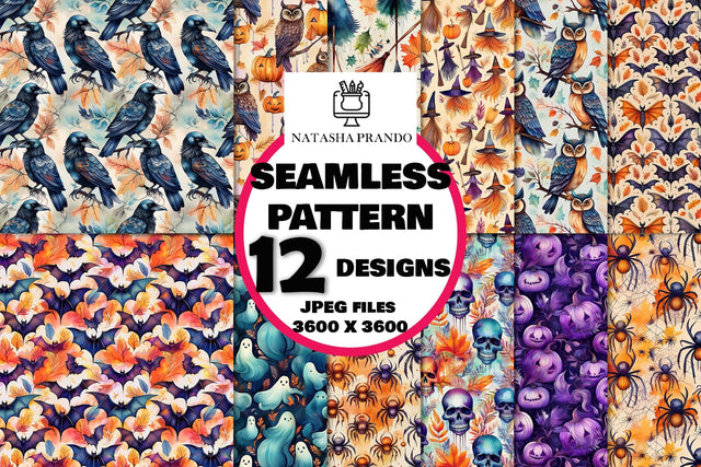 Seamless pattern Halloween Endless Paper Digital Pattern Natasha Prando 