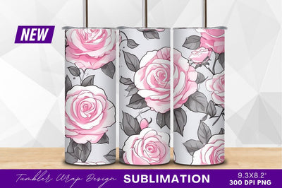 Seamless pink rose floral pattern clipart png Sublimation Regulrcrative 