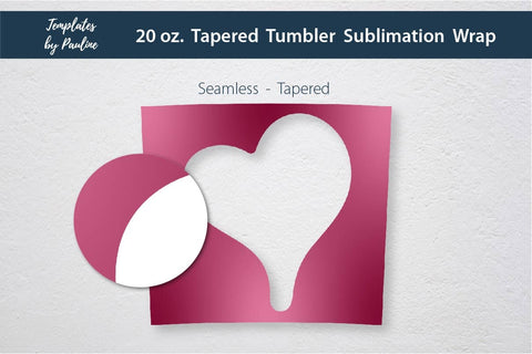 Seamless Pink Valentine Heart Photo Tumbler Wrap Sublimation Sublimation Templates by Pauline 