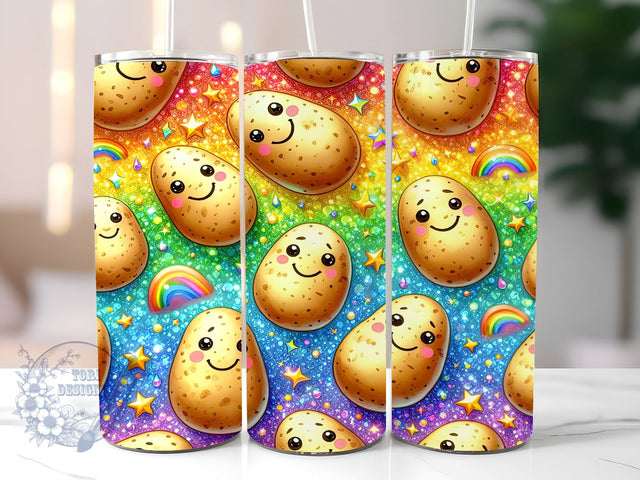 Seamless Potato 20oz Skinny Tumbler, Potato Tumbler Png, Straight & Tapered Tumbler Wrap, Instant Digital Download Sublimation ToriDesigns 