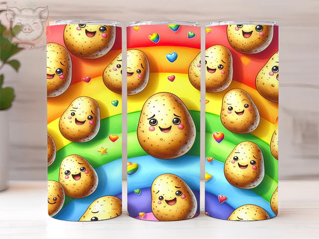 Seamless Potato 20oz Tumbler Png, Straight & Tapered Tumbler Png, Potato Tumbler Png, Digital Download PNG Sublimation Lara' s Designs 