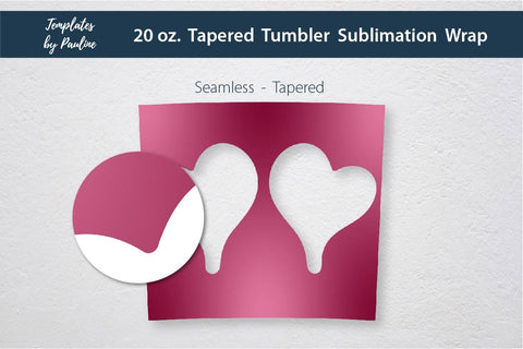 Seamless Red Valentine Heart Photo Tumbler Wrap Sublimation Sublimation Templates by Pauline 