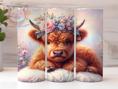 Seamless Rustic Highland Cow Tumbler, Cute Highland Cow Tumbler, Rustic Cow Wrap, Adorable Cow Wrap, Country Cow Wrap, Sublimation Design, Trendy Gift Idea Sublimation Lara' s Designs 