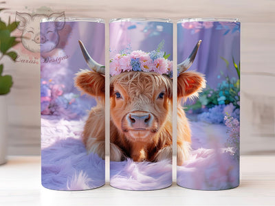 Seamless Rustic Highland Cow Tumbler, Cute Highland Cow Tumbler, Rustic Cow Wrap, Adorable Cow Wrap, Country Cow Wrap, Sublimation Design, Trendy Gift Idea Sublimation Lara' s Designs 