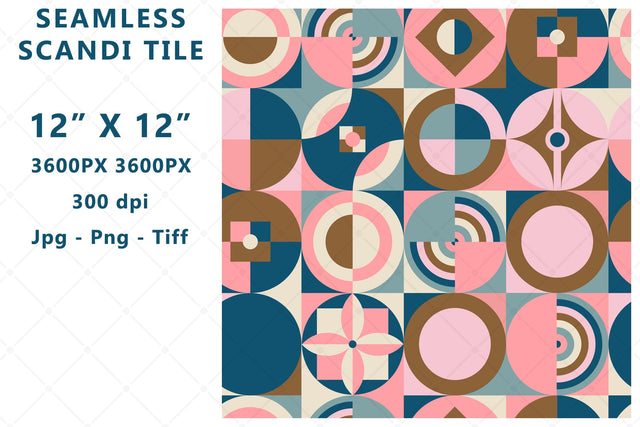 Seamless Scandinavian Style Geometric Pattern Digital Pattern Karma Genie Graphics 