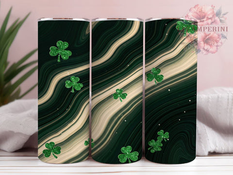 Seamless Shamrock St. Patrick's 20oz Tumbler, 20oz Sublimation Tumbler, Irish Shamrocks Design, Seamless Pattern Tumbler, Green Drinkware, Lucky Clover Drinkware Sublimation Li Zamperini 