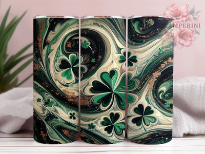 Seamless Shamrock St. Patrick's 20oz Tumbler, 20oz Sublimation Tumbler, Irish Shamrocks Design, Seamless Pattern Tumbler, Green Drinkware, Lucky Clover Drinkware Sublimation Li Zamperini 