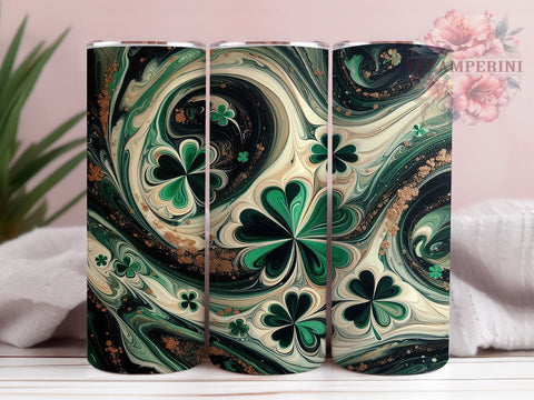 Seamless Shamrock St. Patrick's 20oz Tumbler, 20oz Sublimation Tumbler, Irish Shamrocks Design, Seamless Pattern Tumbler, Green Drinkware, Lucky Clover Drinkware Sublimation Li Zamperini 