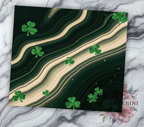 Seamless Shamrock St. Patrick's 20oz Tumbler, 20oz Sublimation Tumbler, Irish Shamrocks Design, Seamless Pattern Tumbler, Green Drinkware, Lucky Clover Drinkware Sublimation Li Zamperini 