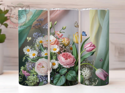 Seamless Spring Blossom 20oz Tumbler, Seamless Floral Cup Wrap, Artistic Flower Design, Sublimation Tumbler Wrap, 20Oz Tumbler Design, Colorful Blossom Cup, Stylish Seamless Floral Wrap Sublimation Lara' s Designs 