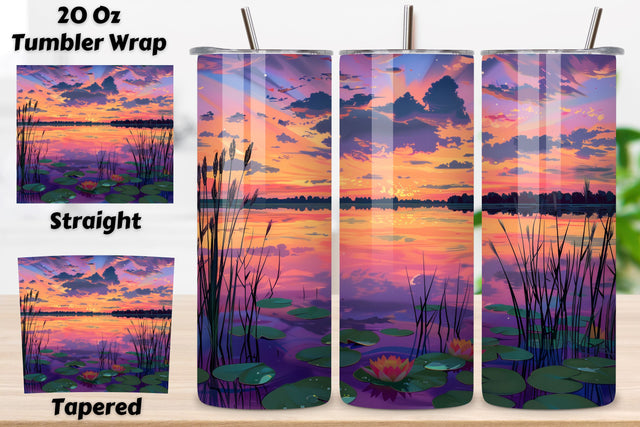 Seamless Spring Flowers Landscape Tumbler Wrap, Seamless PNG Sublimation FloridPrintables 