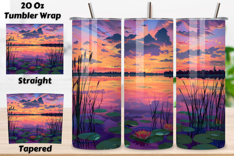 Seamless Spring Flowers Landscape Tumbler Wrap, Seamless PNG Sublimation FloridPrintables 