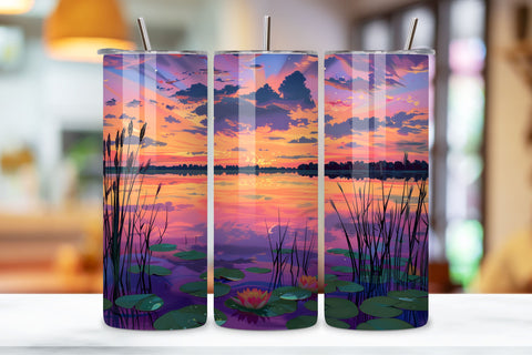 Seamless Spring Flowers Landscape Tumbler Wrap, Seamless PNG Sublimation FloridPrintables 