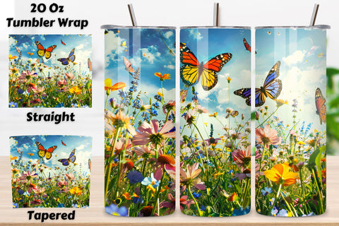 Seamless Spring Landscape Tumbler Wrap, Seamless Floral Sublimation FloridPrintables 