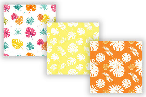 Seamless Summer Tropical Pattern, Watercolor Digital Paper Bundle Pack, Printable Scrapbook Paper, Exotic Floral Leaf Design Collection Digital Pattern FloridPrintables 