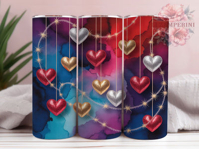 Seamless Valentine Hearts Tumbler, Romantic Heart Wrap, Love Day Cup, 20oz Sublimation Wrap, Stylish Valentine Design Tumbler, Artistic Seamless Hearts Cup, Whimsical Love Theme Wrap Sublimation Li Zamperini 