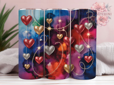 Seamless Valentine Hearts Tumbler, Romantic Heart Wrap, Love Day Cup, 20oz Sublimation Wrap, Stylish Valentine Design Tumbler, Artistic Seamless Hearts Cup, Whimsical Love Theme Wrap Sublimation Li Zamperini 