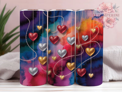 Seamless Valentine Hearts Tumbler, Romantic Heart Wrap, Love Day Cup, 20oz Sublimation Wrap, Stylish Valentine Design Tumbler, Artistic Seamless Hearts Cup, Whimsical Love Theme Wrap Sublimation Li Zamperini 